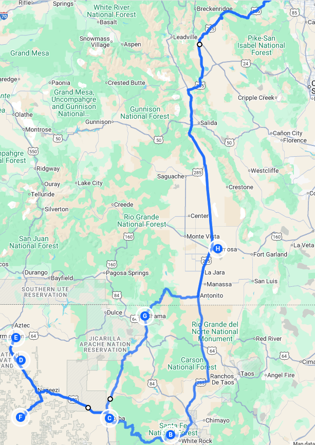 map of trip