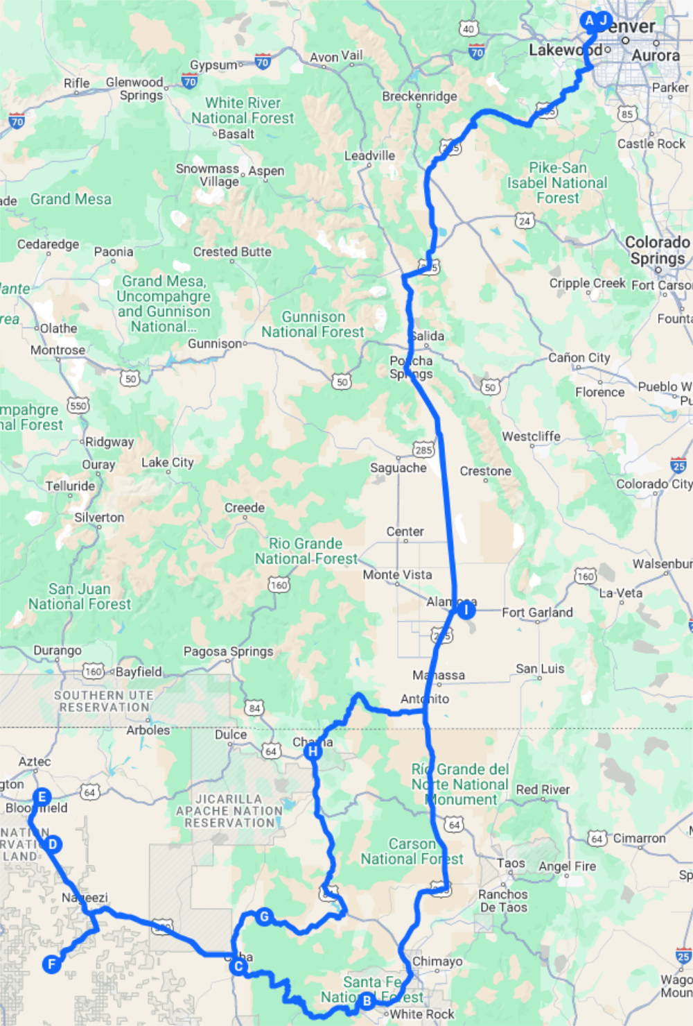 map of trip 1